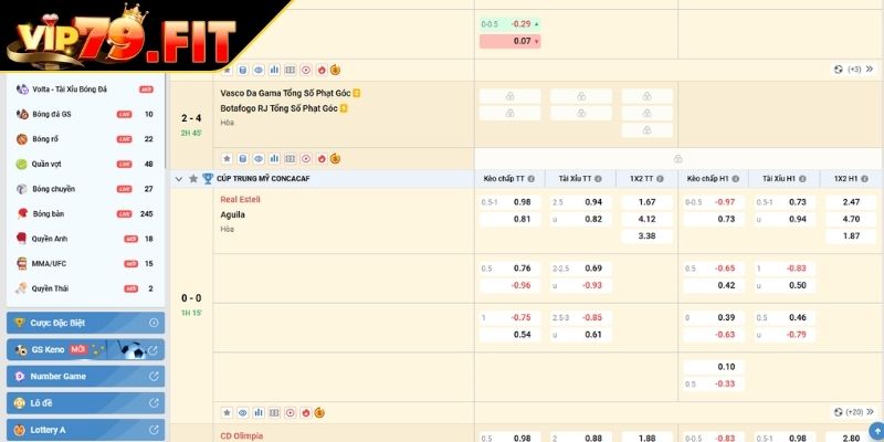 Một số bộ môn thể thao được cập nhật tại K Sport VIP79